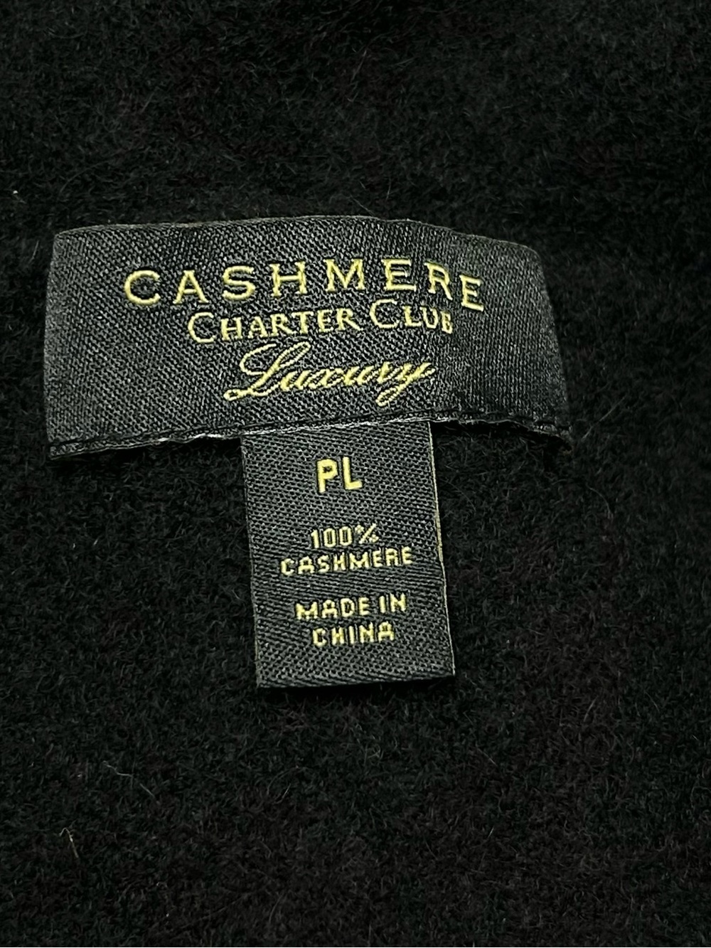 Charter Club Luxury 100% Cashmere Black Open Cardigan Sweater PL - Picture 3 of 5